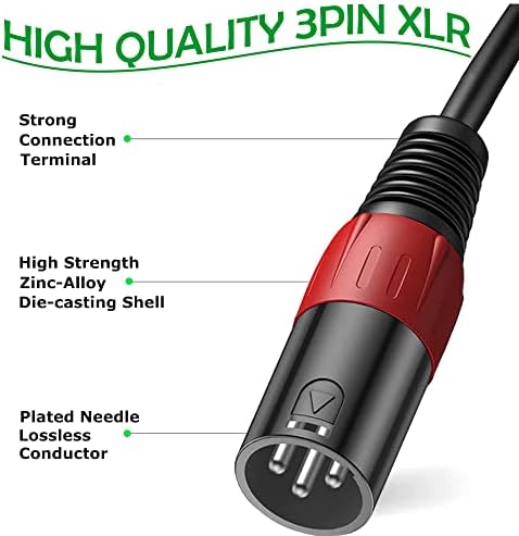 Стереоадаптер LanSenSu XLR-1/4 TRS, Plug XLR-1/4 инча (6,35 мм), Стереофоничен балансиран микрофон, стерео Аудио Конвертор,