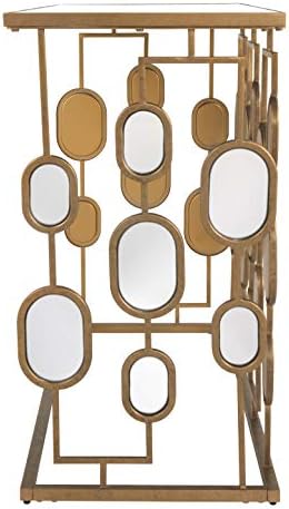 Корпоративна дизайн от Ашли Majaci, конзола масичка с огледало стъклен плот в стил ретро, златна декорация