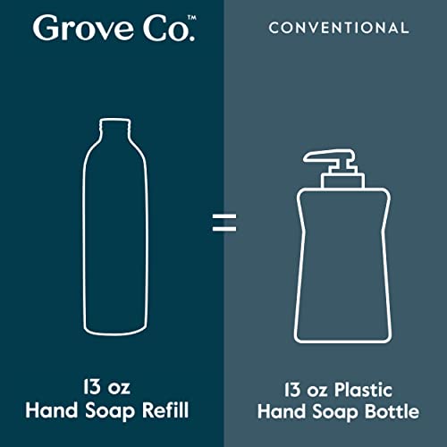 Grove Ко. Хидратиращ Гел Пълнител за сапун за ръце (2 x 13 течни унции) + 1 Стъклена Опаковка за сапун за Еднократна употреба,