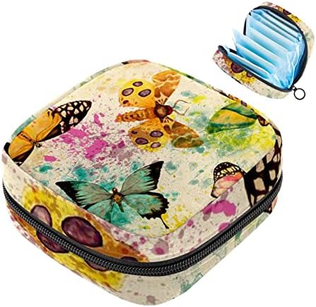 Чанта за съхранение на Хигиенни Тампони, Преносима, за Жени И Момичета, Моющаяся за Еднократна Употреба, Цветни Пеперуди в стил Ретро