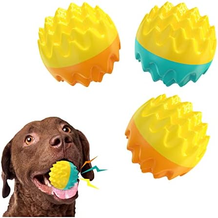 AREZO 3 Опаковки Скрипучих Топки за кучета, Кучешки Топки за малки, Средни и Големи породи, Почистват се Зъбите за здравето на венците,