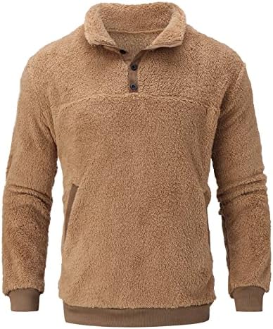 Пуловери за Мъже Отвътре с Дълги Ръкави, Топъл Пуловер в стила на Ацтеките, Пуловер с V-образно деколте с цип, Мъжки Дрехи