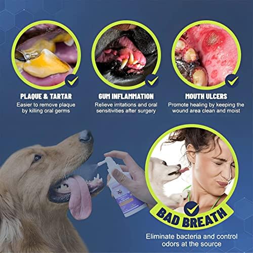 Спрей за почистване на зъбите WOSLXM Petclean за Кучета и котки, Спрей За почистване на Зъбите на домашни любимци, Спрей за Освежаване