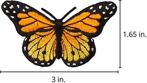 Апликация във формата на пеперуда PatchClub Monarch, 3 x 1,75 инча - Гали / Шият Напълно вышитую