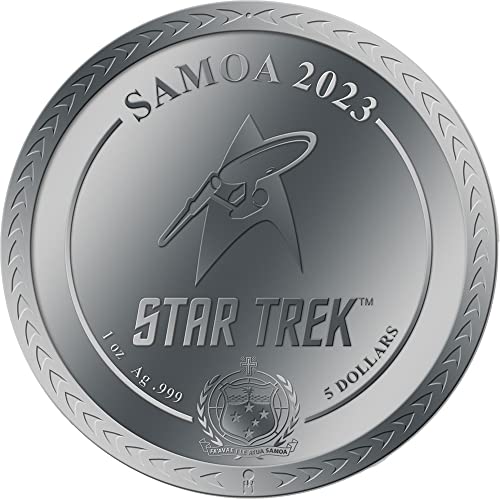 2023 DE Модерна Възпоменателна монета PowerCoin Командването на Звездния флот стар трек 1 Унция Сребърна монета 5 $ Самоа 2023