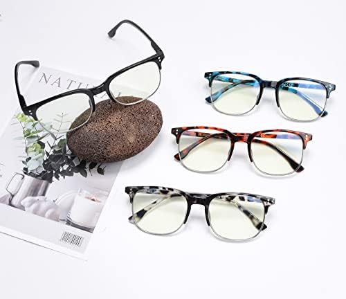 Очила за четене Eyekepper За Жени И мъже, 4 опаковки Дизайнерски Очила За четене в полуободке