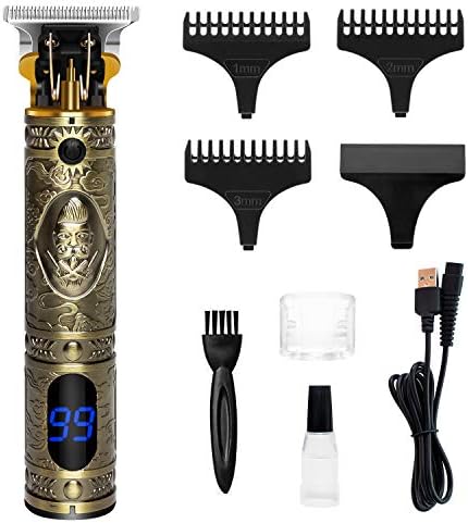 Qhou Обновен Машинка за подстригване на коса с Т-образно острие за мъже, Безжична Електрическа Машинка за подстригване Pro