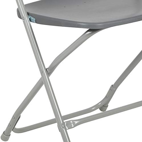 Пластмасов сгъваем стол от серията Flash Furniture Херкулес™ - Сив - Товароносимост от 650 паунда Удобен стол за провеждане на събития - Лек