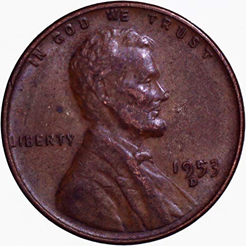 1953 D Линкълн пшеничен цент 1C много фин