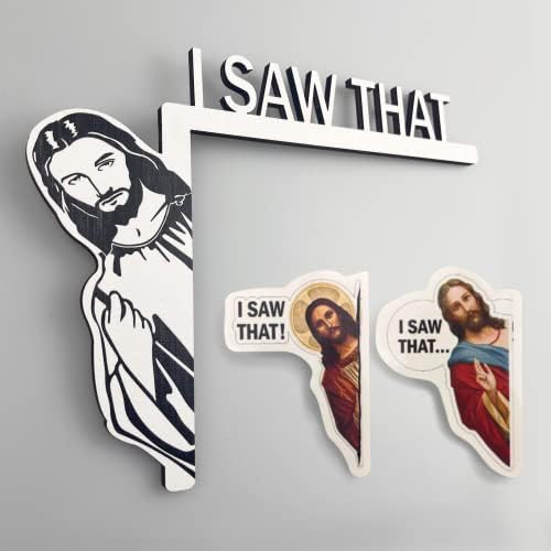 Видях, чеИсус е Врата Дограма, Компютърна декорация с 2 Иисусами Аз съм виждал Стикери от Лявата страна