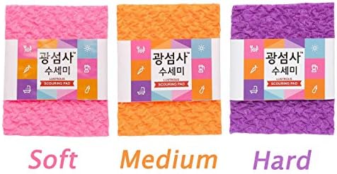 Harooliving 3 опаковки-Mix Gwangsumsa гъба за почистване на съдове, кърпа за миене на съдове, кухненски гъби, произведено в Корея... (Микс,