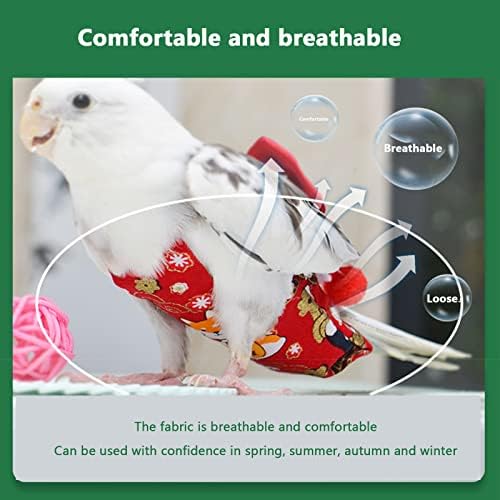 Пелена Botitu Bird, Леки въздушни потоци Костюм за птици с дупки за колан, Миещи се и многократна употреба на Памперси за папагали