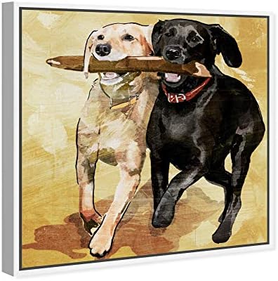 Животни В Рамка на Стената Артистични Щампи върху Платно Дора Кучета и кученца