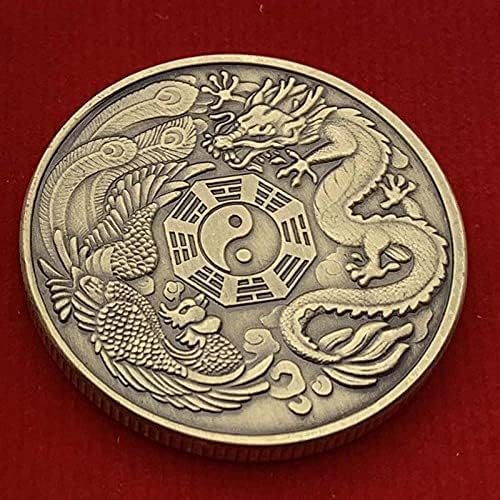 Клюки за Китайския Дракон и Феникс Позлатени Запомнящо се Икона Монети за Игри Пътна Монета с Предпазен Ръкав Лична Любителски
