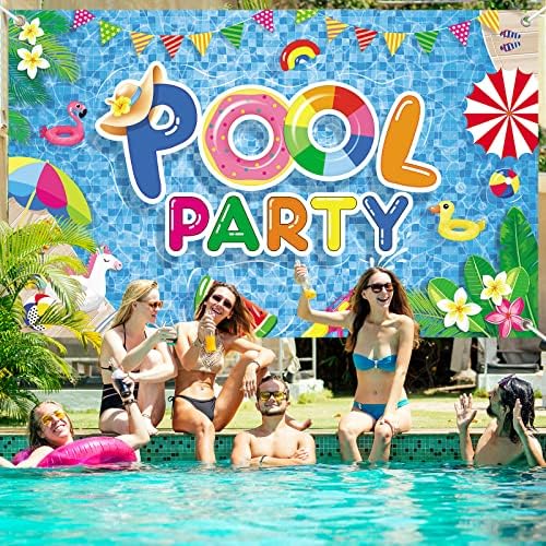 Парти на басейна украса лятна парти басейн фон банер за Рожден Ден доставка на партията плажно парти тропически плувен снимка щанд