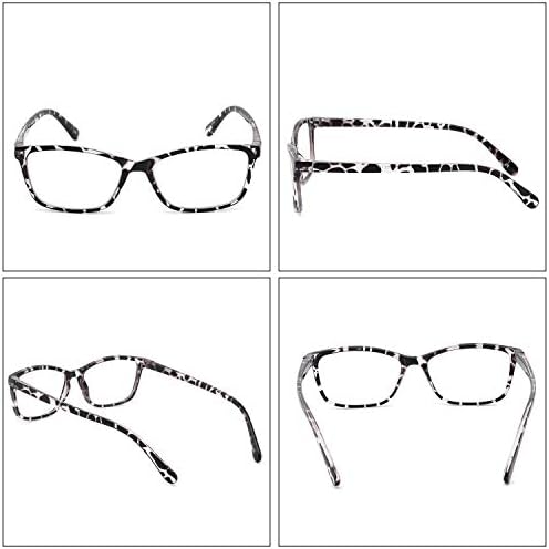 Yuluki 3 опаковки очила за четене с блокиране на синя светлина, леки и удобни правоъгълни ридеры за мъже и жени, модни очила 2,50