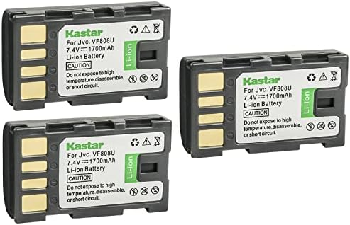 Kastar BN-VF808 Батерия 3-Pack Замяна за камера JVC GZ-MS101 GZ-MS120 GZ-MS120A GZ-MS120AUS GZ-MS120B GZ-MS120BUS GZ-MS120R GZ-MS120RUS
