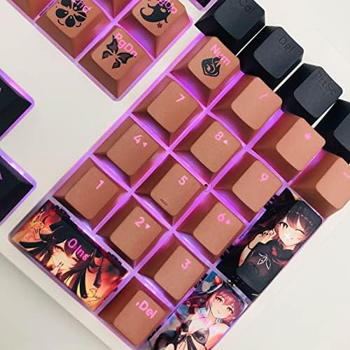 Капачки за комбинации Genshin Impact Hu Tao PBT с подсветка, набор от клавиши с черешов профил, 108 клавиш за механична геймърска