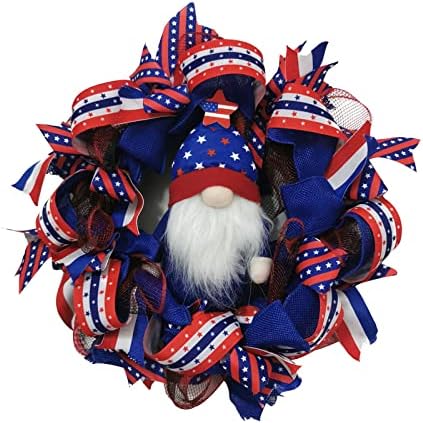 Коледен комплект Kehome и Венец, Венец, с Флага на Деня на Независимостта на САЩ, Подвесное Украса На вратата, Голяма Пружина (A, Един