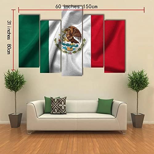 Стенно изкуство ERGO PLUS Flag of Mexico Страхотна Растянутая картина, Готова да бъде обесен за дома - Идеално за стените на галерията в