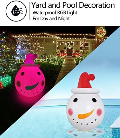 IOKUKI 36 Инча Коледни Надуваеми Снеговички Външни Декорации, Загорающиеся Надуваеми Коледни Топки от PVC със Светлина, дистанционно