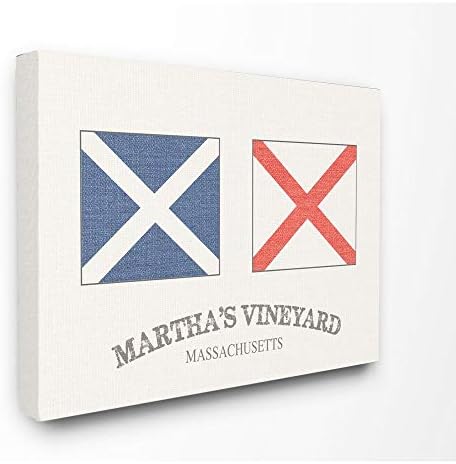Stupell Industries Martha's Vineyard Стенно изкуство с Морски знамена върху платно, 24 x 30, Дизайн художничка Дафне Полселли