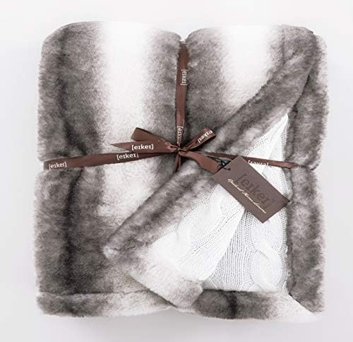 Двустранно Одеяло Шерпа Оверсайз-шерповой плетени с подплата от овча кожа изкуствена, Уютен Пуловер от Памучна смес, Вязаный