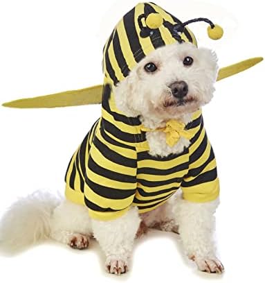 Блузи с качулка Impoosy Dog Bee, Забавни Костюми за кучета, Костюми за Пчели, най-Сладкото Дрехи За домашни любимци, Риза за малки Кученца