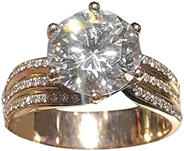 2023 Нов Пръстен Специална Сватбена Дамско Бижу пръстен Булката за Приятелка Годежни пръстени, Дамски пръстени (Злато, 18,9 мм)