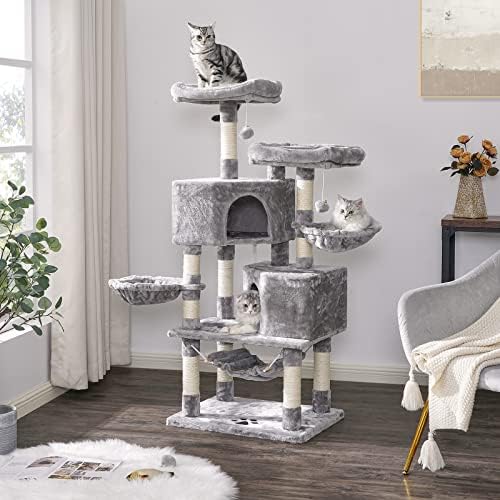 Комплект за Етажната собственост BEWISHOME Large Cat Tree с Голяма Котешка Кула за Домашни Котки с Сизалевой Когтеточкой,