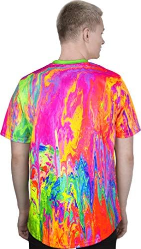 Тениска с Ултравиолетови лъчи Флуоресцентным принтом aofmoka Ръчно изработени Neon Blacklight с Реактивен принтом