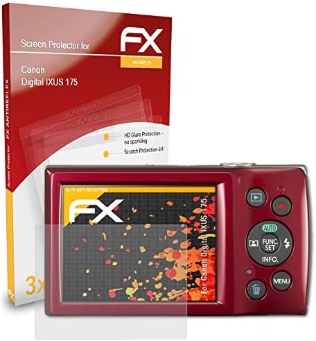 Защитно фолио atFoliX, съвместима със защитно фолио Canon Digital IXUS 175, Антибликовая и амортизирующая защитно фолио FX (3X)