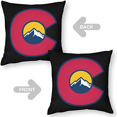 Colorado Centennials Логото на Квадратна Калъфка за възглавница Полиестер Калъфи За Възглавници Хвърли Калъфки за Декор на Дивана