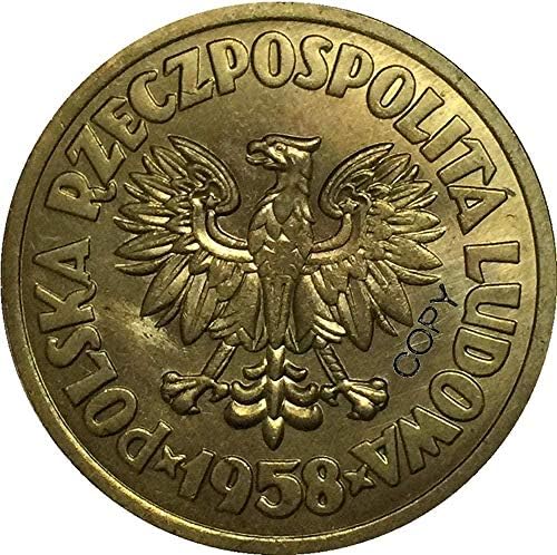 1958 Полша Медни Монети Копие 29 мм COPYSouvenir Новост Монета, Монета за Подарък
