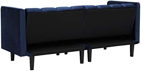 Закопчалка Кадифе легло-futon LCH, Модерен разтегателен диван с 2 възглавници, 3 Регулируеми ъгли на наклона на облегалката, Диван за хол