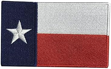 Нашивка с бродирани желязо флага на Тексас, Пришитая Към Националния гербу (на малката (1,5 х 2,5)