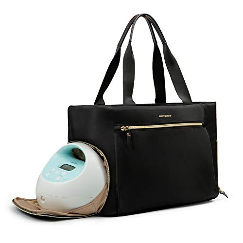 Чанта за молокоотсоса mommore, чанта за Пелени с 15-инчов ръкав за лаптоп, подходящ за повечето молокоотсосов, като Medela, Spectra