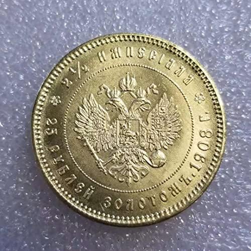 Старинни Занаяти Русия 1908 Бронзови Чуждестранни Възпоменателни Монети Сребърен долар 1378