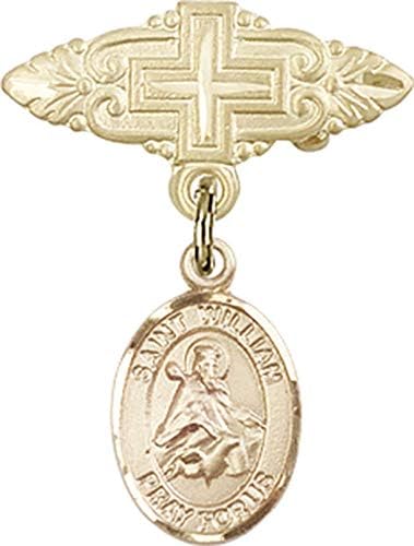Детски икона ReligiousObsession със златен пълнеж, талисман на Светия Вилхелм Рочестерского и иконата-игла с кръст