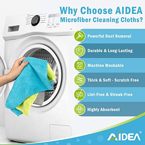 Почистващи кърпички AIDEA от микрофибър - 24 опаковки, меки, Добре абсорбиращи, гладка, без разводи за дома, кухни, кола, подаръци, до