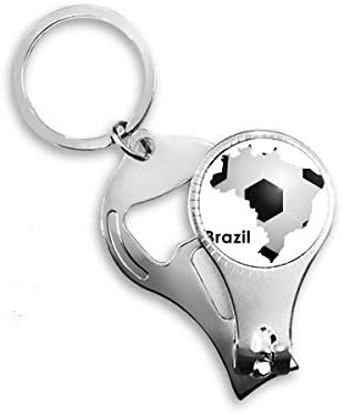 Футболната Карта на Бразилия Форма Лозунгът Бразилия Ножица за Нокти Халка Ключодържател Отварачка За Бутилки Машина За Рязане