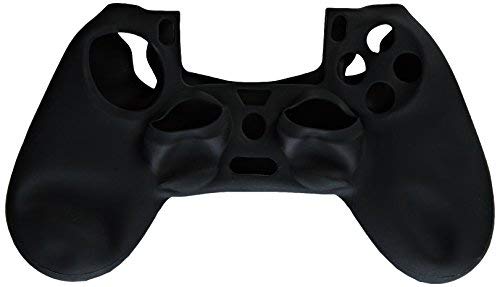 ZedLabz pro Мек Силиконов калъф с кожено покритие за контролер на Sony PS4, Гумен калъф-броня с Оребрена дръжка [Playstation 4] (черен)