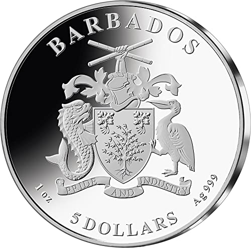 2022 DE Модерна Възпоменателна монета PowerCoin с двоен портрет на кралица Елизабет Ii с тегло 1 Унция Сребърна Монета 5 долара Барбадос