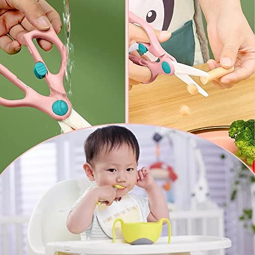 Хранителни Ножици От Неръждаема Стомана За Хранителни Продукти Преносим Нож за Бебешка Храна с Защитно покритие и На Калъф за Прикорма