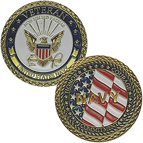 Сувенирни Монети На Военно-Морския Флот На Съединените Щати Чест Кураж, Отдаденост Позлатена Монета За Повикване Ветеран Са Подбрани Възпоменателна