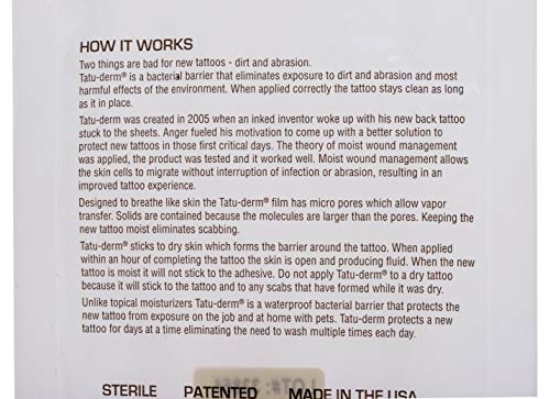 Ролка Tatu-Derm Roll - 6 x 42 - Революционен грижи за татуировки с подобрен лечебна кожата (10 роли)