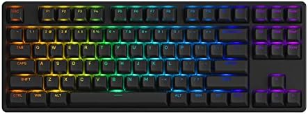 Механична клавиатура Akko 5087S TKL Черен цвят с прозрачни клавишными капачки от PBT, RGB подсветка, гореща замяна, с Линейни изходи, валяк