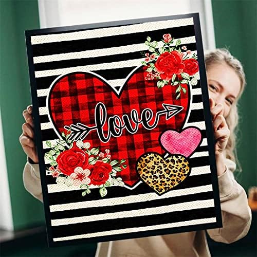 Muyankissu Диамантена Живопис Комплекти за Възрастни САМ 5D Свети Валентин Любов Леопард Сърцето на Розата Годишнина от Сватбата Диамантена