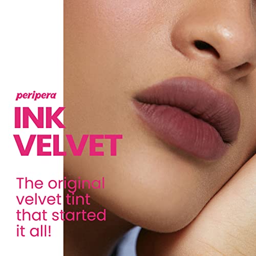 Тинт за устни Peripera Ink the Velvet, Течни червила за устни (0,14 течни унции, 031 WINE ГОЛ)
