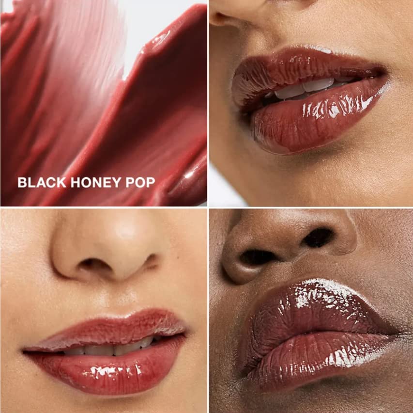 Крем-блясък за устни Clinique Pop Plush - 01 Black Honey Pop (Тъмно Було)